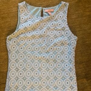 Teal Banana Republic eyelet sleeveless blouse